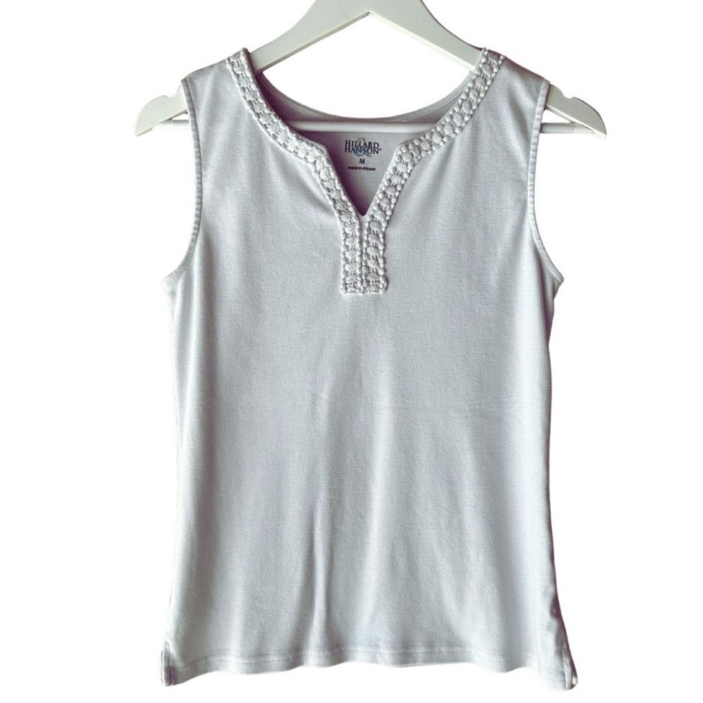Hillard & Hanson Women's White Sleeveless Tank Top
